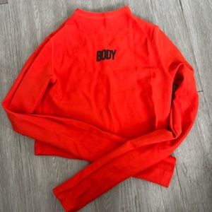 Body by Raven Tracy orange long sleeve crop top